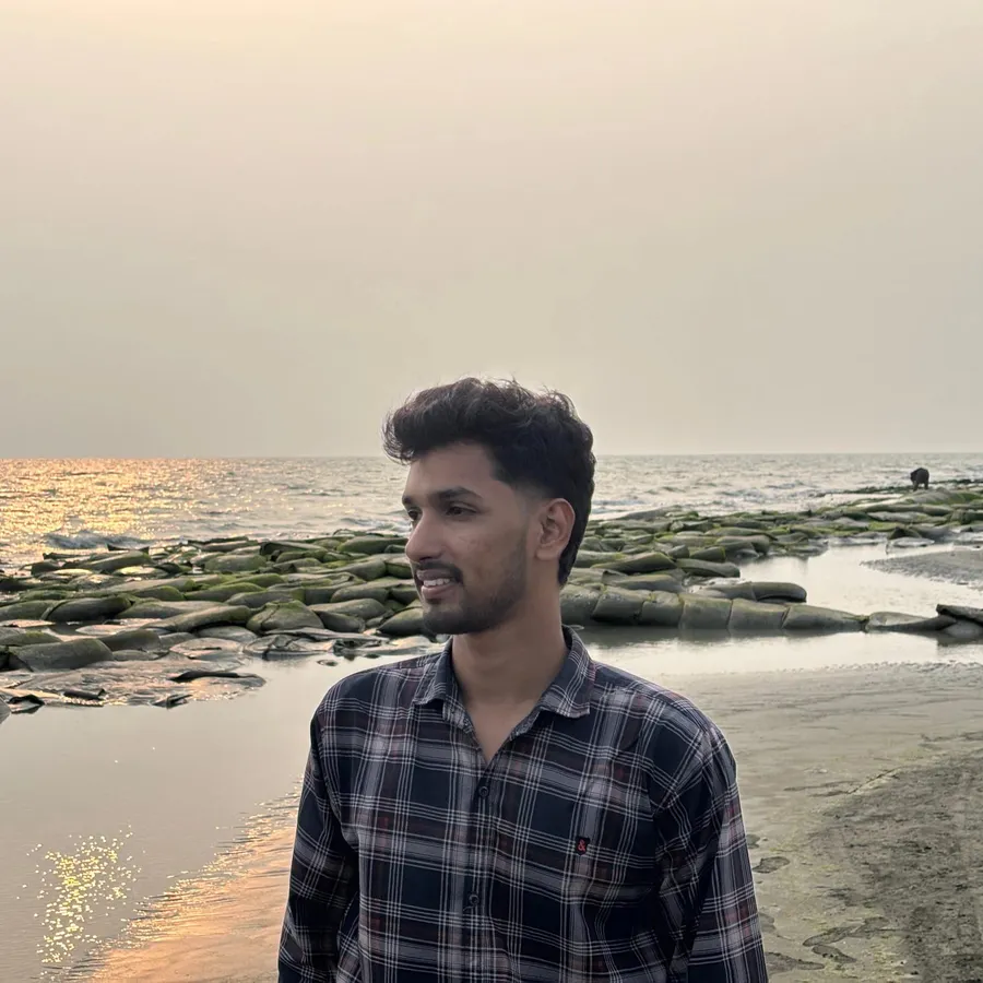 Mohammad Faysal on Kuakata beach at sunset
